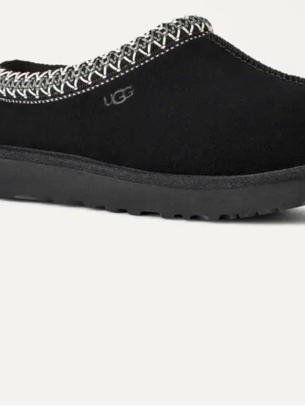 UGG Black Slip-On Suede Mule with Contrast Stitching - Picture 2 of 5